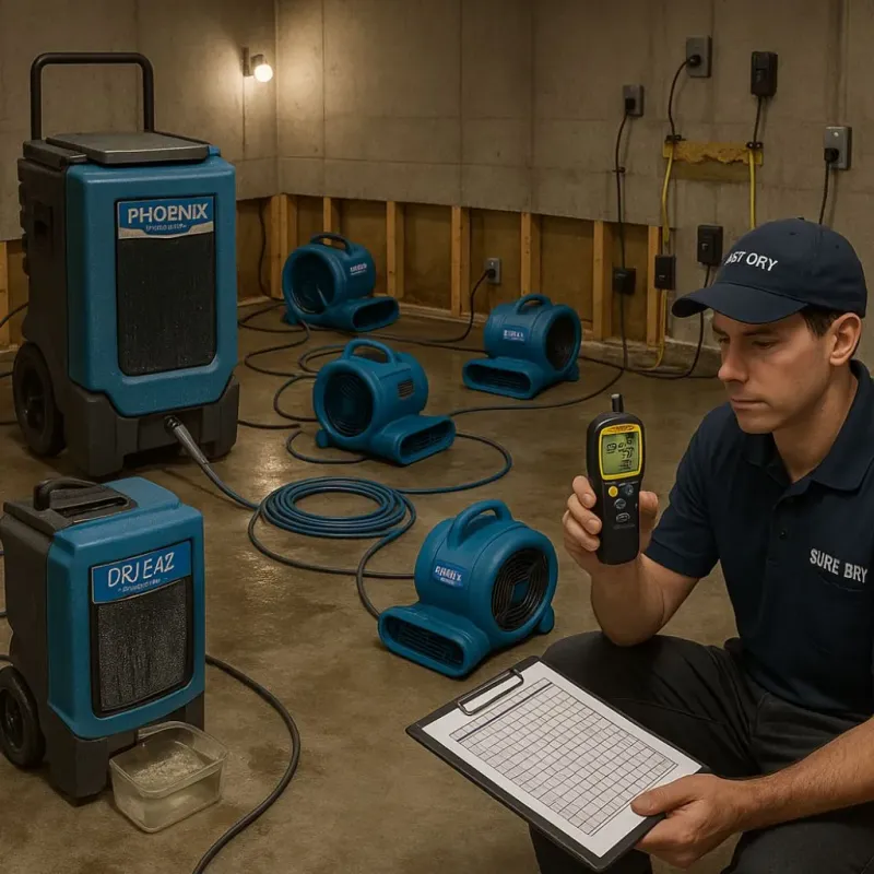 Structural Drying and Dehumidification process in Corrales, NM